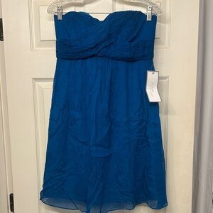 J. Crew Strapless Dress in Deep Blue